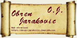 Obren Jaraković vizit kartica